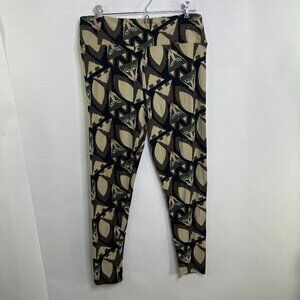 Lularoe TC Tall & Curvy Sly Fox Leggings Brown Wolf Black‎ Cat Animal Novelty